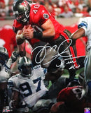 Mike Alstott Autographed Buccaneers16x20 HM Leap Photo-Beckett W Hologram