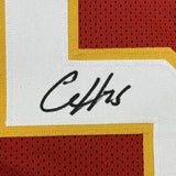 FRAMED Autographed/Signed CLYDE EDWARDS-HELAIRE 33x42 KC Red Jersey Beckett COA