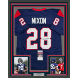 Framed Autographed/Signed Joe Mixon 35x39 Houston Blue Jersey JSA COA