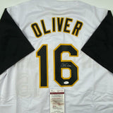 Autographed/Signed Al Oliver Pittsburgh Pirates White Baseball Jersey JSA COA