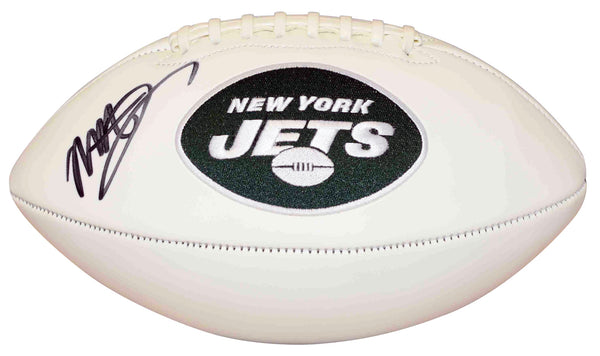 MECOLE HARDMAN SIGNED AUTOGRAPHED NEW YORK JETS WHITE LOGO FOOTBALL BECKETT