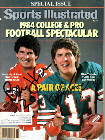 Dan Marino & Bernie Kosar Signed Dolphins Hurricanes Sports Illustrated Beckett