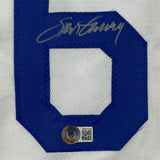 Autographed/Signed STEVE GARVEY Los Angeles White Baseball Jersey Beckett COA