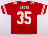 Christian Okoye Signed Chiefs Jersey (JSA COA) NFL Rushing Yards Leader (1989)