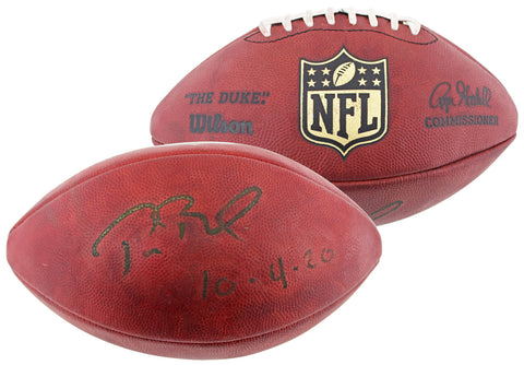 Patriots Tom Brady "10.4.20" Signed Wilson "The Duke" Nfl Football JSA #YY12927