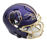 Steve Smith Sr Signed Ravens Speed Flex Authentic ALT Purple Helmet "Agent 89"