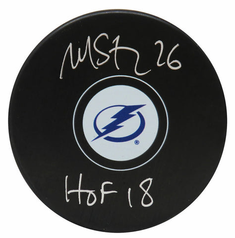 Martin St. Louis Signed Tampa Bay Lightning Hockey Puck w/HOF'18 - SCHWARTZ COA