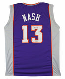 Steve Nash Authentic Signed Purple Pro Style Jersey Autographed BAS Witnessed