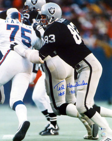 TED HENDRICKS AUTOGRAPHED SIGNED 16X20 PHOTO RAIDERS "HOF 90" BECKETT 179084