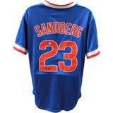 Ryne Sandberg Autographed Chicago Cubs Blue Majestic XL Jersey Beckett 48388