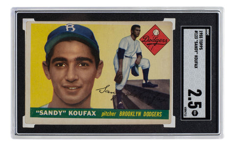 Sandy Koufax 1955 Topps #123 Brooklyn Dodgers Baseball Card SGC 2.5