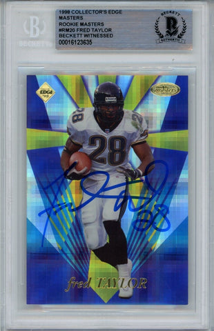 Fred Taylor Autographed 1998 Edge Master RM-20 Trading Card Beckett 43924