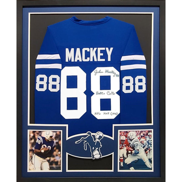 John Mackey Autographed Signed Framed Baltimore Colts Jersey JSA