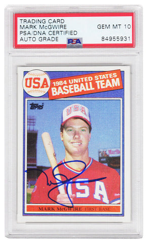 Mark McGwire Signed 1985 Topps Baseball Rookie Card #401 - (PSA/DNA - Auto 10)