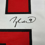 Framed Autographed/Signed Taylor Hall 35x39 New Jersey Red Hockey Jersey JSA COA