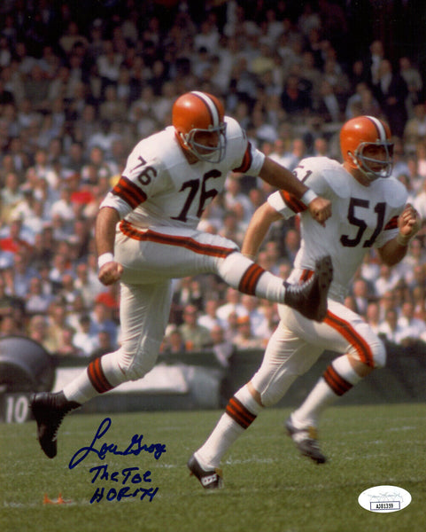 Lou Groza Signed Cleveland Browns 8x10 Photo The Toe & HOF JSA 48250