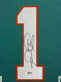 FRAMED MIAMI DOLPHINS TUA TAGOVAILOA AUTOGRAPHED SIGNED JERSEY BECKETT COA