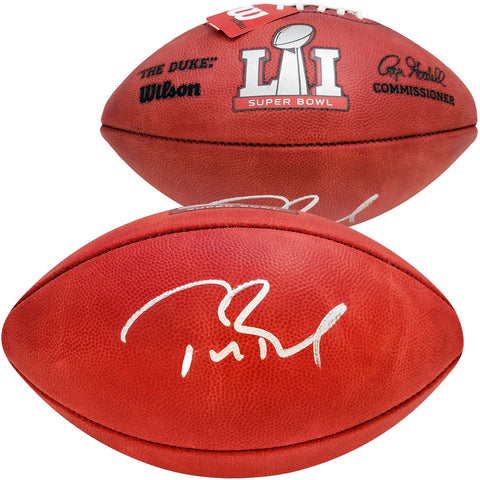 TOM BRADY AUTOGRAPHED SB LI LEATHER FOOTBALL PATRIOTS FANATICS HOLO 205689