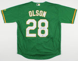 Matt Olson Signed Oakland Athletics Majestic MLB Jersey 2018 (Beckett COA) 1 B.