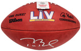 Tom Brady Autographed NFL Leather SB Logo Football SB LV MVP Fanatics AA0104061