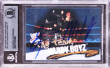 Jeff Hardy & Matt Hardy Signed 2001 Fleer WWF Wrestlemania #72 Card BAS Slabbed