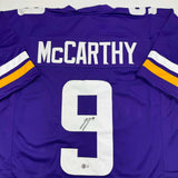 Autographed/Signed J.J. JJ McCarthy Minnesota Purple Jersey Beckett BAS COA