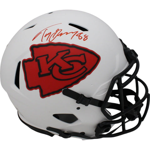 Tony Gonzalez Autographed Kansas City Chiefs Pro Lunar Helmet Beckett 47430