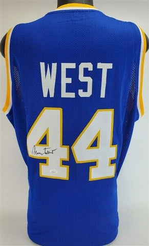 Jerry West Signed West Virginia Mountaineers Jersey (JSA COA) L.A. Lakers Legend