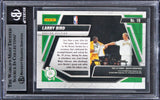 Magic Johnson & Larry Bird Signed 2021 Panini Mosaic MIT #19 Card BAS Slabbed