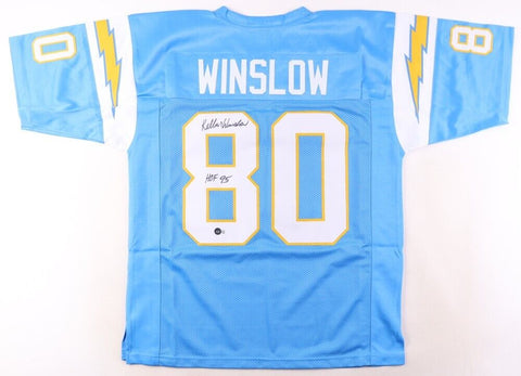 Kellen Winslow Signed Chargers Jersey Inscribed "HOF 95" (Beckett) 5xPro Bowl TE