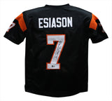 Boomer Esiason Autographed/Signed Pro Style Black XL Jersey Beckett 35828