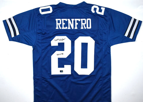 Mel Renfro Autographed Blue Pro Style Jersey w/ HOF - Prova *Black