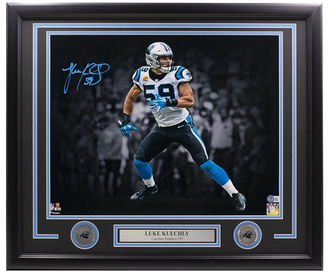 Luke Kuechly Signed Framed 16x20 Carolina Panthers Photo BAS ITP