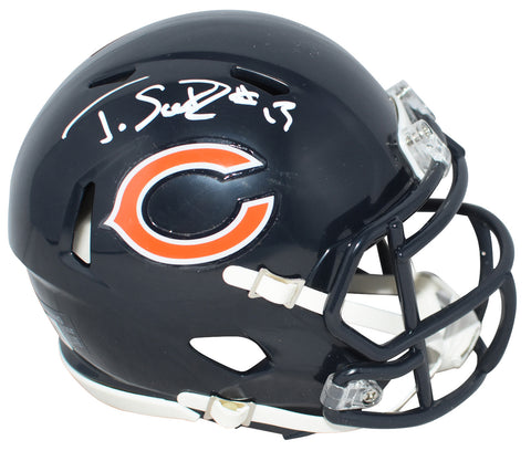 TYLER SCOTT SIGNED AUTOGRAPHED CHICAGO BEARS SPEED MINI HELMET BECKETT