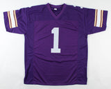 Warren Moon Signed Vikings Jersey Inscribed "HOF 06" (JSA COA) 9xPro Bowl Q.B.