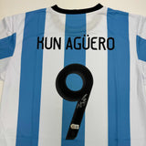 Autographed/Signed Sergio Kun Aguero Manchester City Blue Jersey BAS COA #3