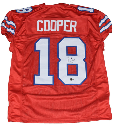 AMARI COOPER AUTOGRAPHED BUFFALO BILLS #18 RED GAME CUT JERSEY BECKETT