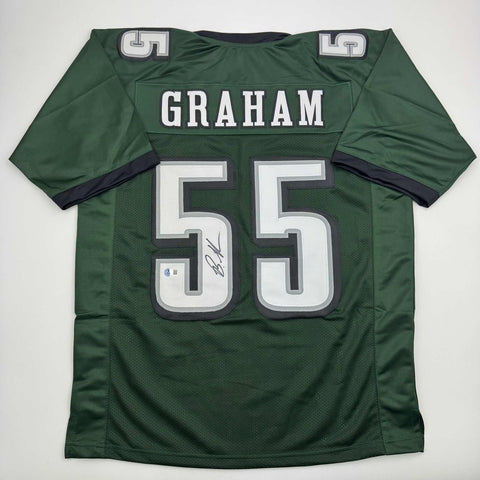 Autographed/Signed Brandon Graham Philadelphia Green Football Jersey Beckett BAS