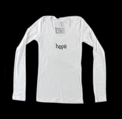 Official Favre 4 Hope White Ladies Longsleeve Shirt With "Hope"