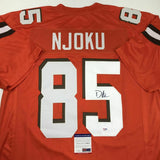 Autographed/Signed DAVID NJOKU Cleveland Orange Football Jersey PSA/DNA COA Auto