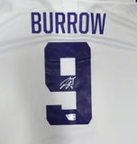 LSU Joe Burrow Autographed White Nike Jersey (Smudged) Fanatics #DQ16472874