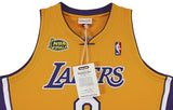 Lakers Kobe Bryant Signed Yellow M&N 2000-01 HWC Authentic Jersey PSA #B11756