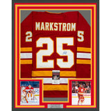 Framed Autographed/Signed Jacob Markstrom 35x39 Calgary Red Jersey JSA COA