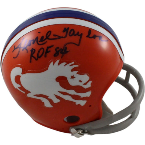 Lionel Taylor Signed Denver Broncos 2-Bar Mini Helmet ROF Beckett 44263