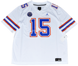 TIM TEBOW AUTOGRAPHED FLORIDA GATORS #15 WHITE JORDAN BRAND JERSEY W/ 07 HEISMAN