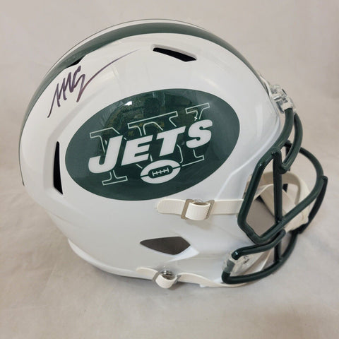 MALACHI CORLEY SIGNED NEW YORK JETS FS THROWBACK SPEED REPLICA HELMET BECKETT QR