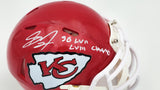 SKYY MOORE AUTOGRAPHED CHIEFS MINI HELMET SB LVII LVIII CHAMPS BECKETT 224839