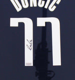 Luka Doncic Signed Dallas Mavericks LED Framed Nike Swingman Navy Blue NBA Jerse