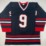 Autographed/Signed Bobby Hull HOF 1983 Chicago Black Hockey Jersey JSA COA