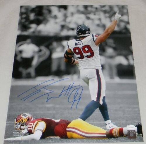 JJ WATT AUTOGRAPHED SIGNED HOUSTON TEXANS 16x20 SPOTLIGHT VS RG3 PHOTO JSA